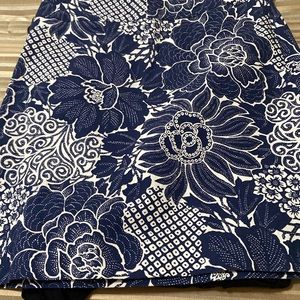 Navy / White Floral Talbots Skirt Size 4.